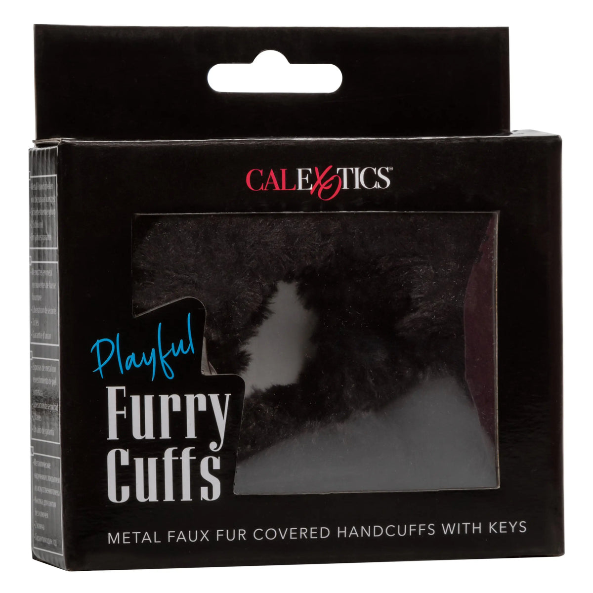 Playful Furry Cuffs - Black – body-safe materials | Fu'Cha Exotics