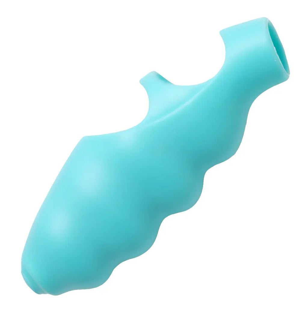 Ripples Finger Bang-Her Vibe - Teal – body-safe silicone | Fu'Cha Exotics