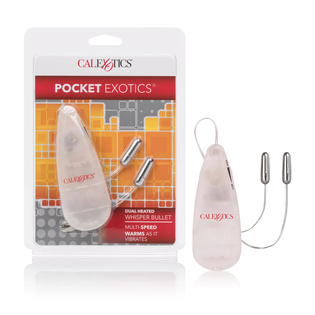 Pocket Exotics Dual Heated Whisper Bullets - Clear – body-safe materials whisper-quiet motor | Fu'Cha Exotics