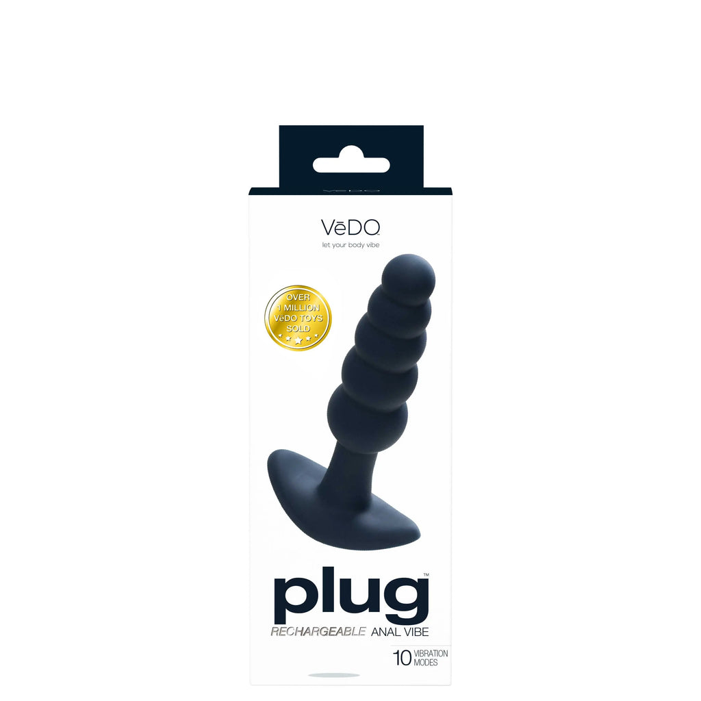 Plug Rechargeable Anal Vibe - Black Pearl – body-safe silicone 10 vibration modes | Fu'Cha Exotics