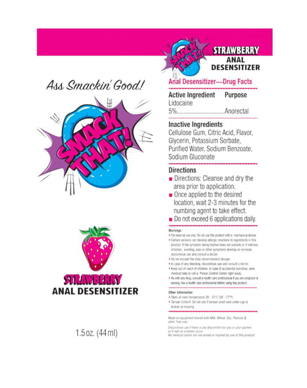 Smack That Anal Desensitizer Strawberry 1.5oz