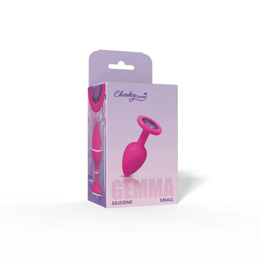 Gemma Purple Gem Pink Silicone Plug - Small – body-safe materials | Fu'Cha Exotics