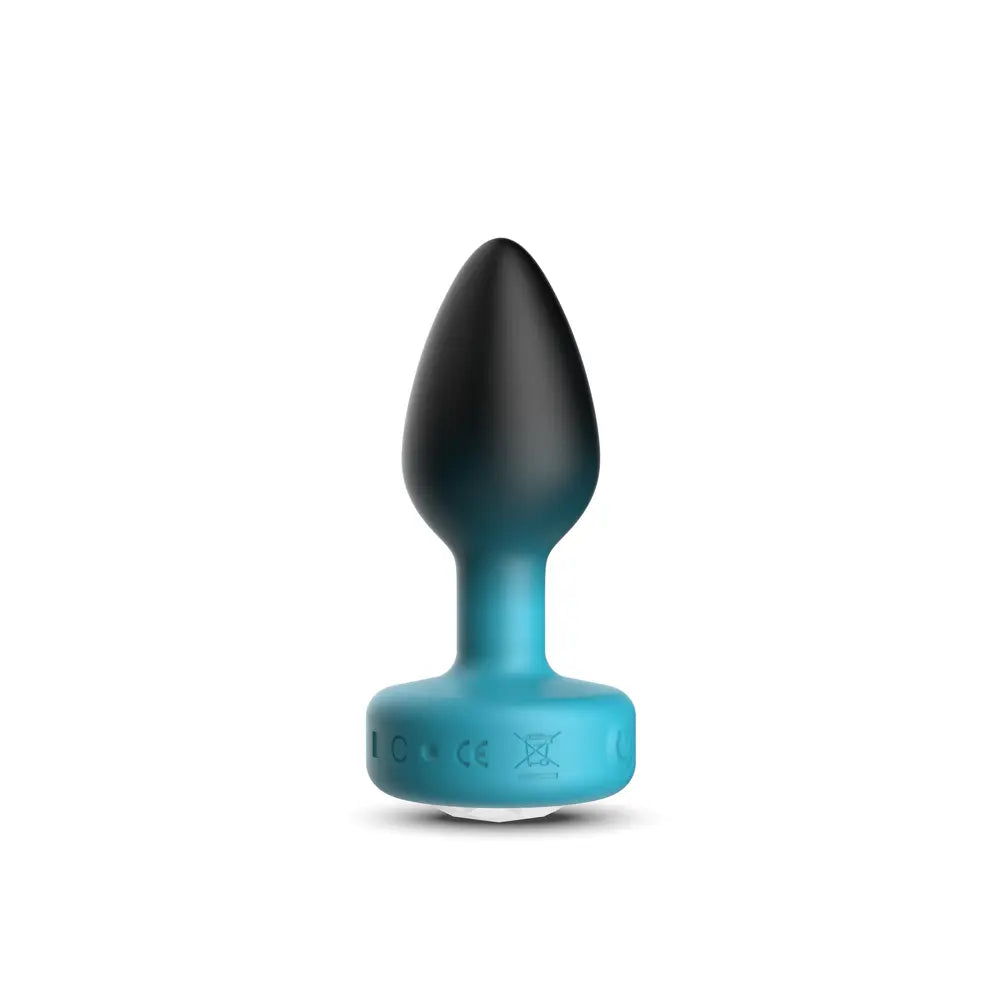 Eluxe Vibrating Clr Gem Bluombre Plug Sm With Remote – body-safe materials | Fu'Cha Exotics