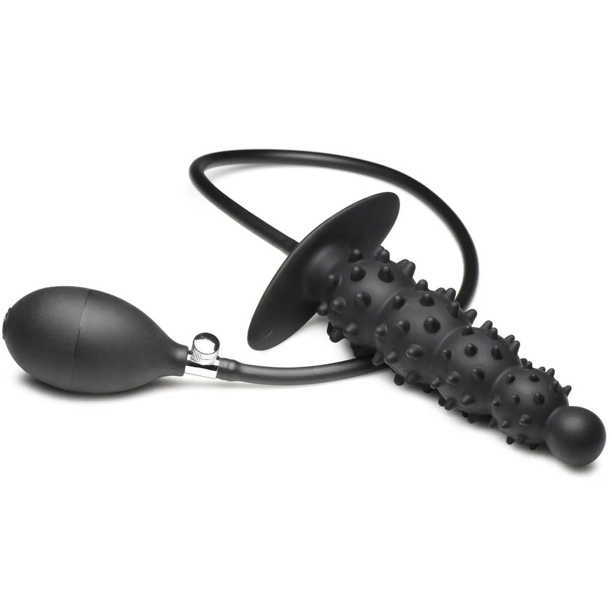 Ass Puffer Nubbed Inflatable Silicone Anal Plug - Black – body-safe materials | Fu'Cha Exotics