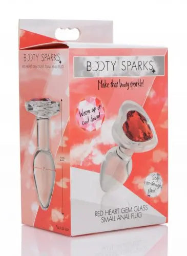 Red Heart Gem Glass Anal Plug - Small – body-safe materials | Fu'Cha Exotics