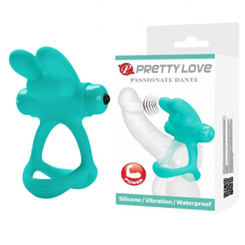Passionate Dante Penis Ring - Turquoise – body-safe silicone 10 vibration modes | Fu'Cha Exotics