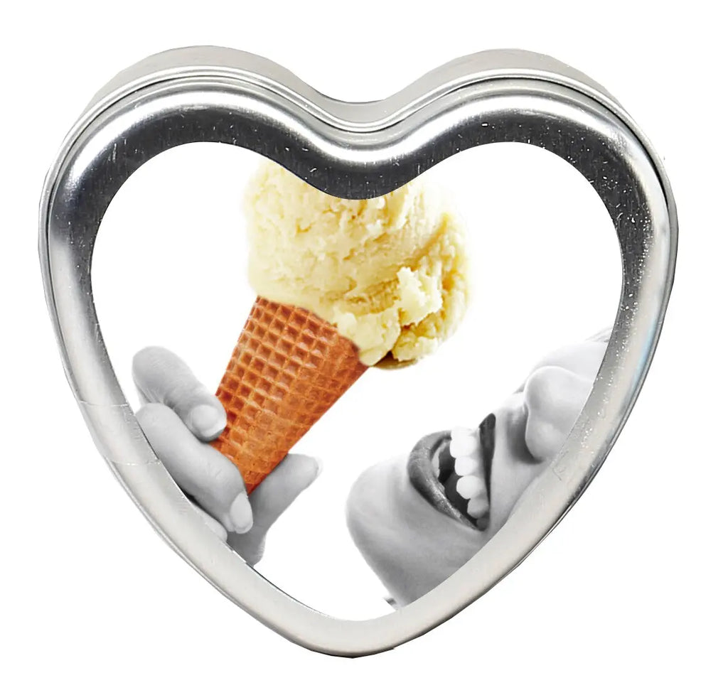 Edible Heart Candle - Vanilla - 4 Oz. – body-safe materials | Fu'Cha Exotics