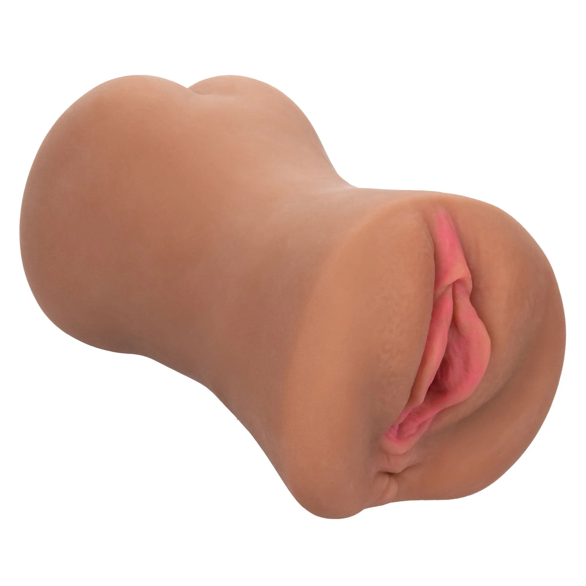 Stroke It Dual Entry Pussy and Ass - Brown – body-safe materials | Fu'Cha Exotics