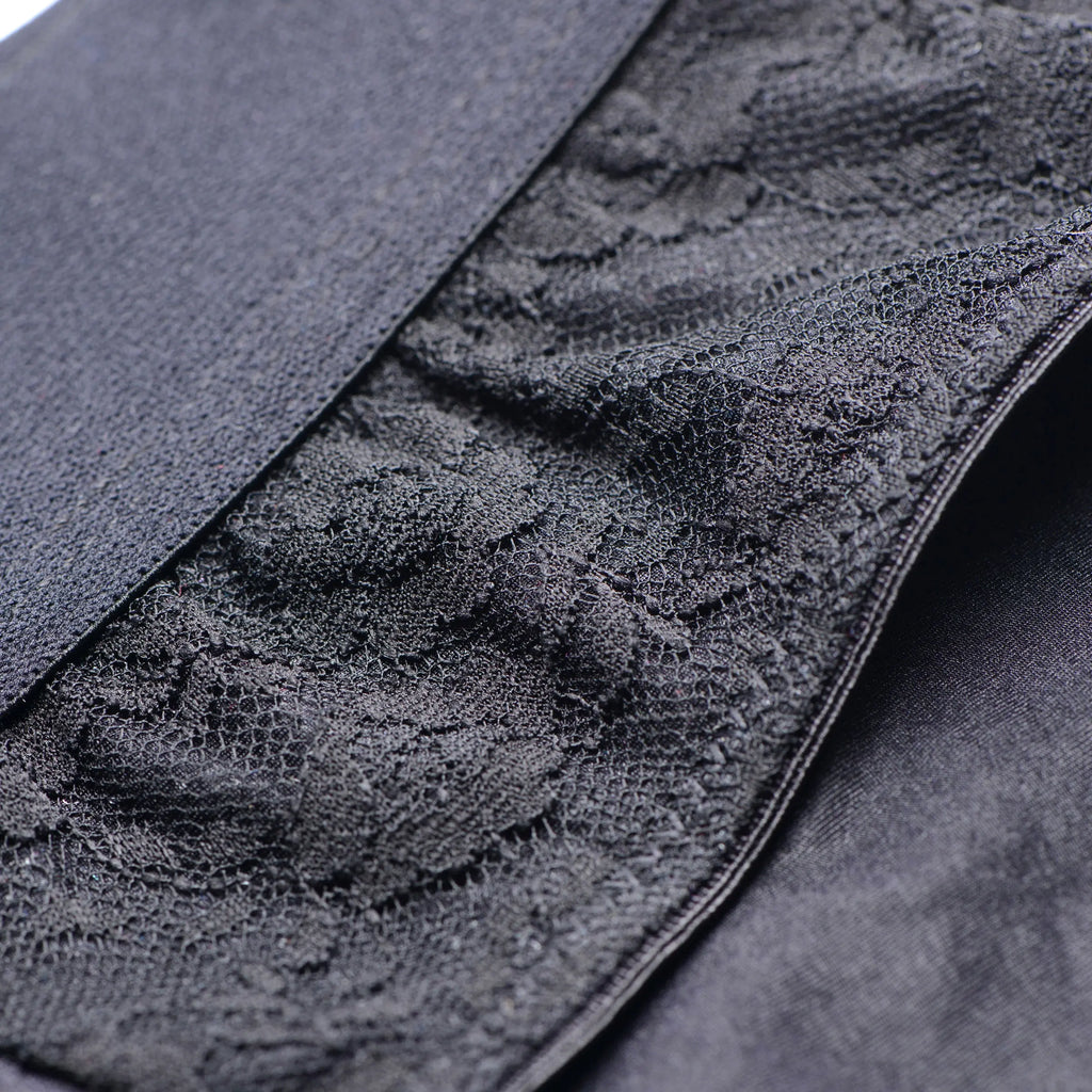 Lace Envy Black Crotchless Panty Harness - L/xl – body-safe materials | Fu'Cha Exotics