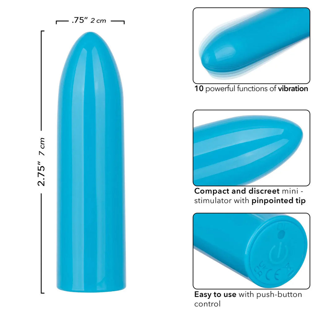 Turbo Buzz Classic Mini Bullet - Blue – body-safe materials | Fu'Cha Exotics