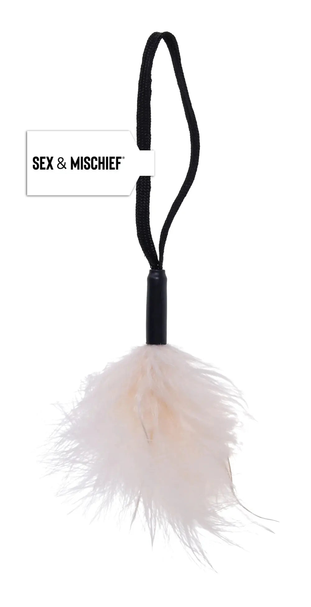 White Wrist Feather Tickler – body-safe materials | Fu'Cha Exotics