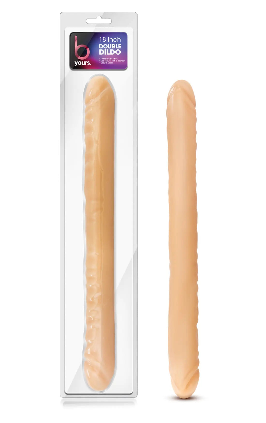 B Yours 18 Inch Double Dildo - Beige – body-safe materials | Fu'Cha Exotics