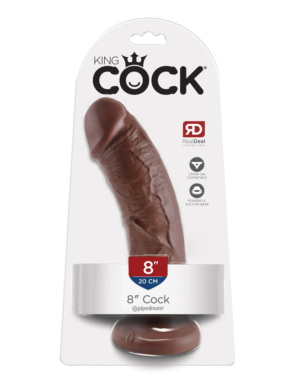 King Cock 8-Inch Cock Brown – body-safe materials | Fu'Cha Exotics