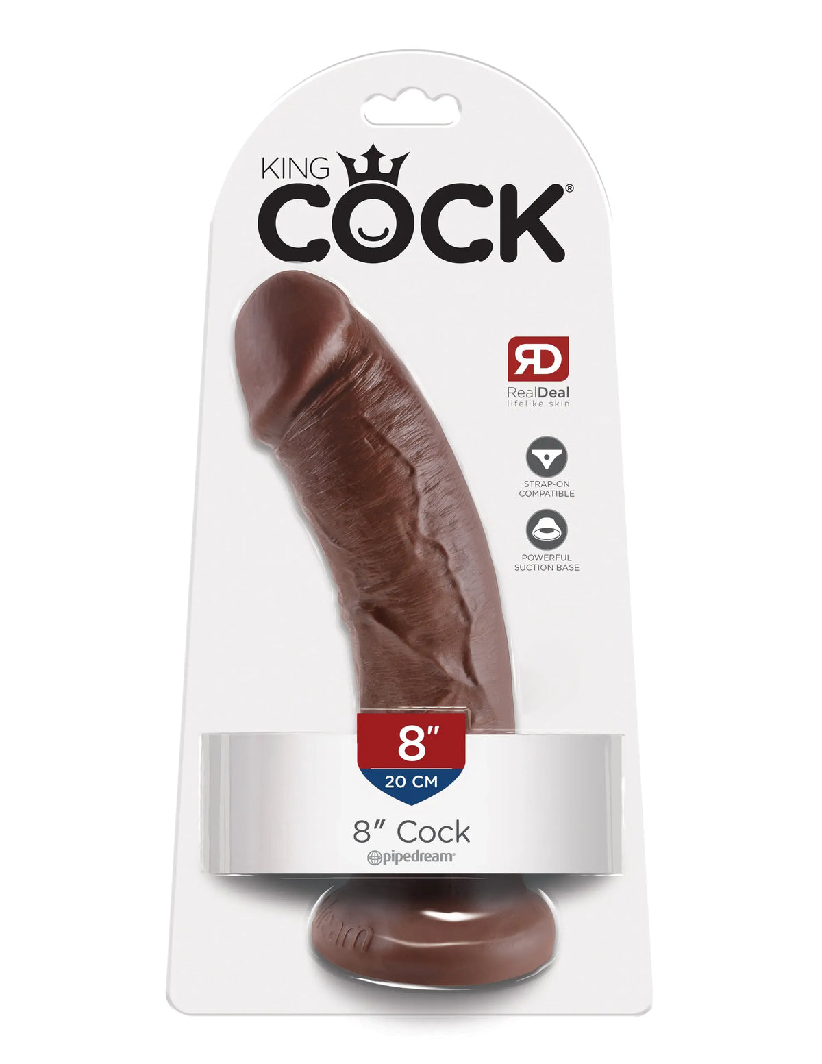 King Cock 8-Inch Cock Brown – body-safe materials | Fu'Cha Exotics