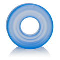 Blue silicone pump sleeve ring with a central hole