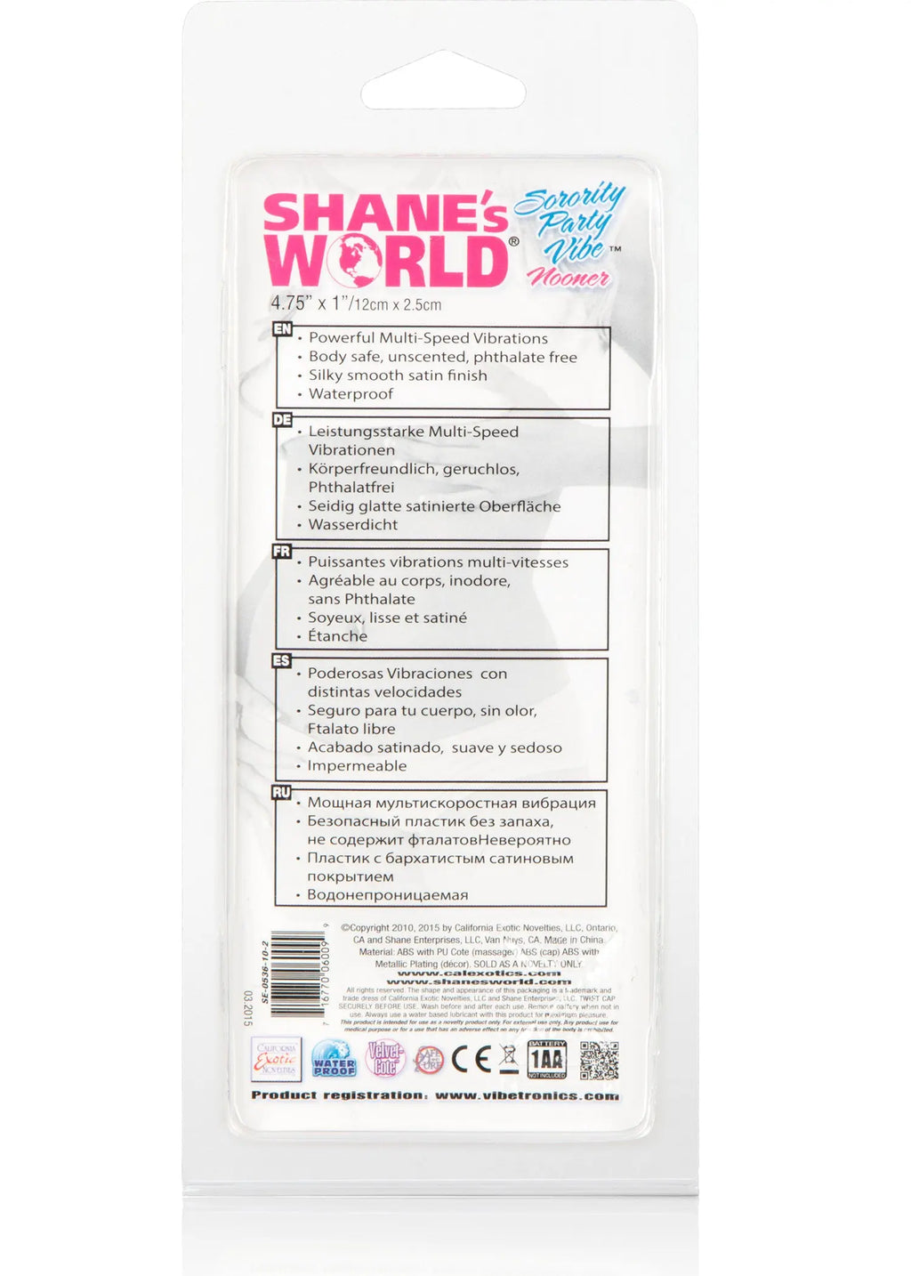 Shanes Worlds Sorority Party Vibe Nooner - Pink – body-safe materials | Fu'Cha Exotics
