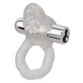 Translucent silicone rechargeable massager with textured head and chrome handle