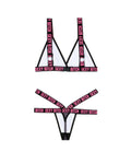 Sexy Bitch Bralette and Strappy Panty Set - Black - S/m