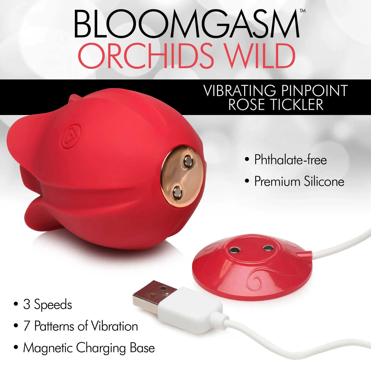Orchids Wild Vibrating Pinpoint Rose Tickler - Red – body-safe materials | Fu'Cha Exotics