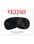 Black satin love eye mask with two shaped eye openings