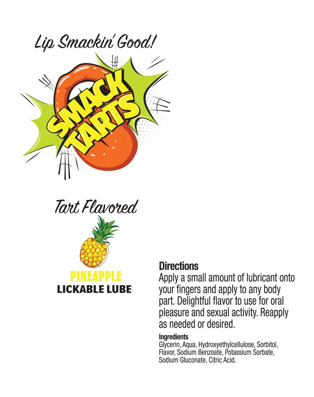 Smack Tarts 2oz Lickable Flavored Lubricant - Pineapple – body-safe materials | Fu'Cha Exotics