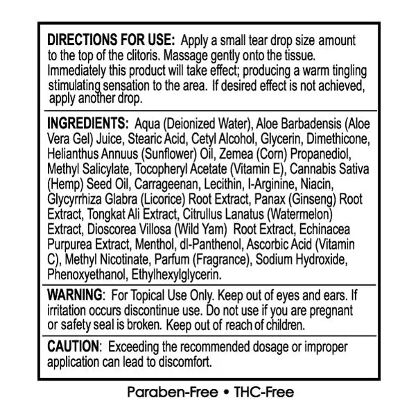 High Climax Female Stimulating Cream - 0.5 Fl. Oz. / 15 ml - 6 Count Display – body-safe materials | Fu'Cha Exotics