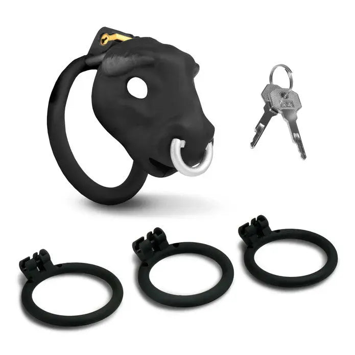 Bull Chastity Cage - Black – body-safe materials | Fu'Cha Exotics