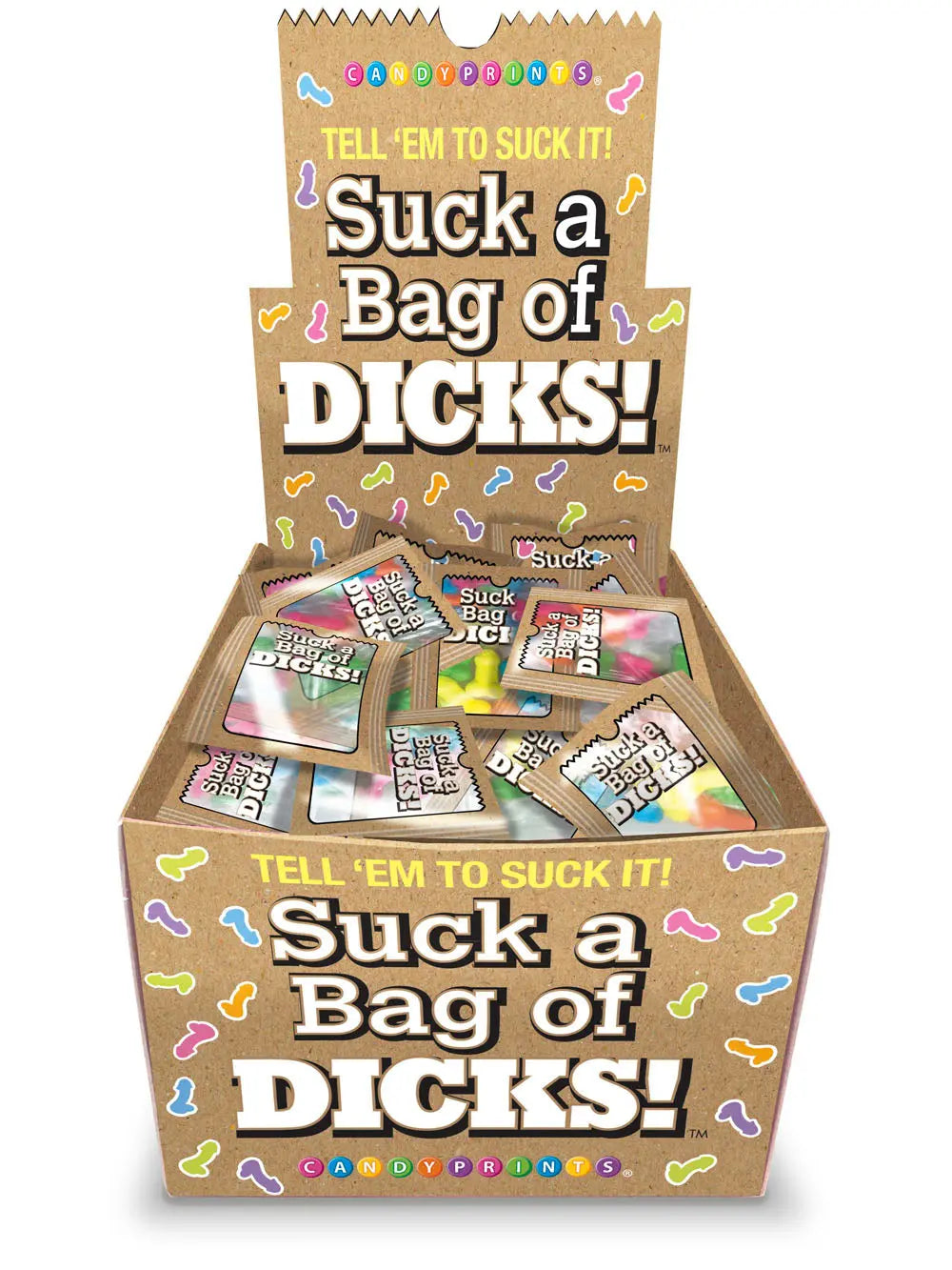 Suck a Bag of Dicks Display 100pk – body-safe materials | Fu'Cha Exotics
