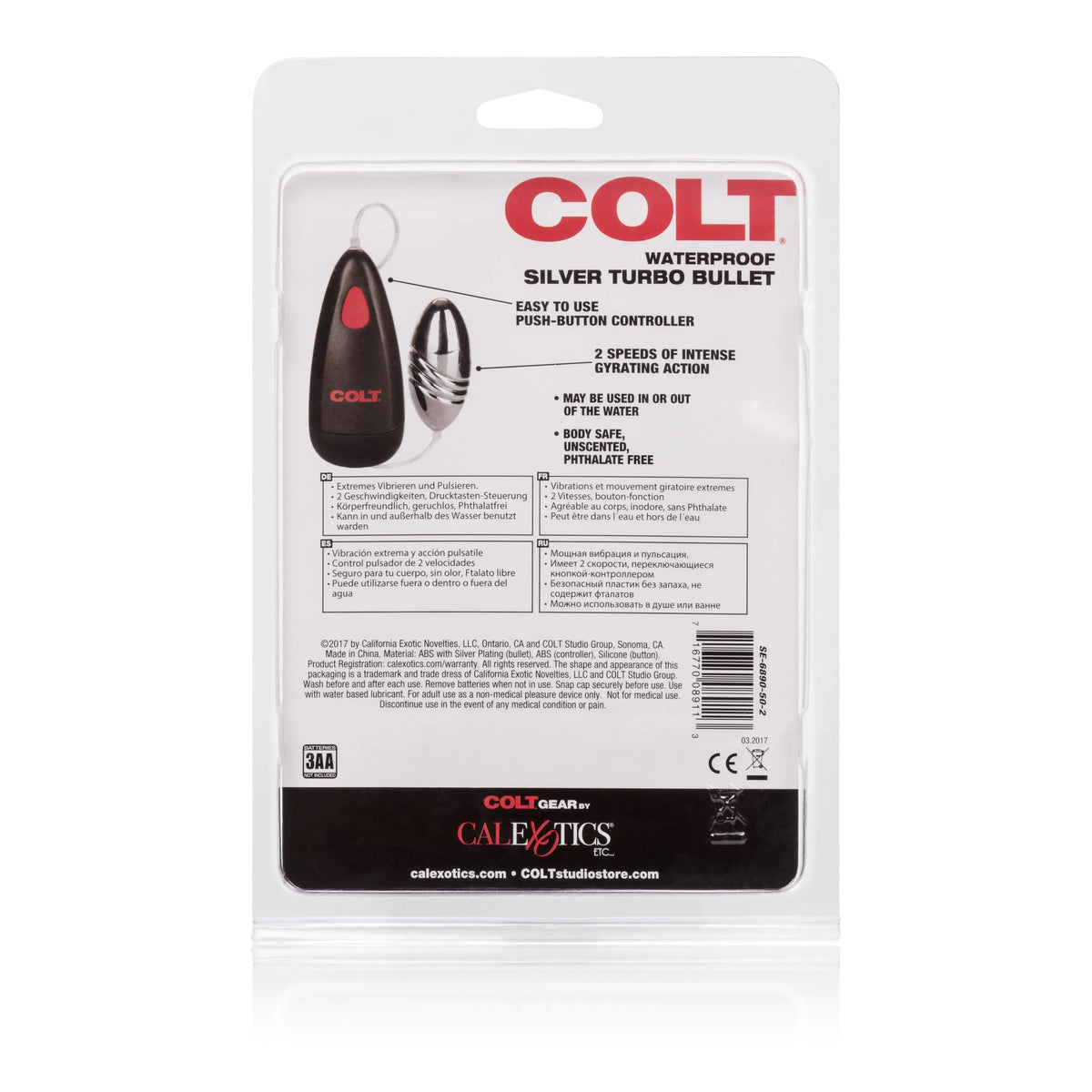 Colt Waterproof Silver Turbo Bullet – body-safe materials fully waterproof | Fu'Cha Exotics