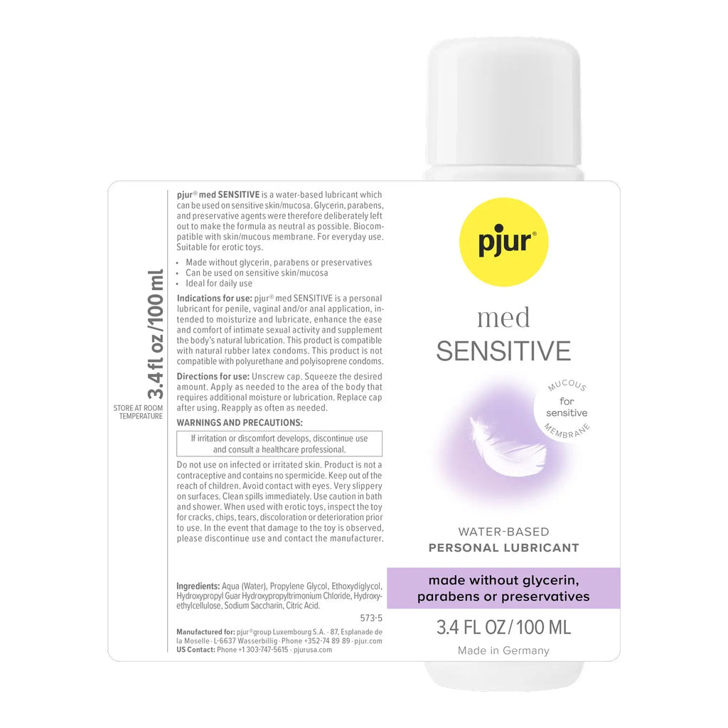 Pjur Med - Sensitive Glide - 3.4 Fl. Oz. 100ml – body-safe materials | Fu'Cha Exotics