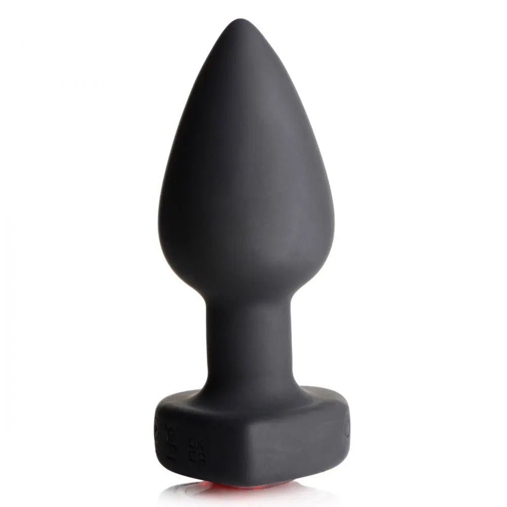 28x Silicone Vibrating Red Heart Anal Plug With Remote - Small – body-safe materials | Fu'Cha Exotics