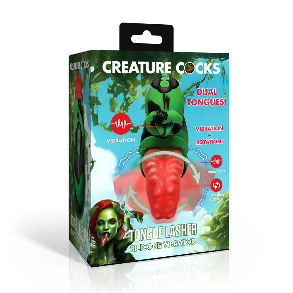 Tongue Lasher Silicone Vibrator - Green – body-safe silicone 3 vibration modes | Fu'Cha Exotics