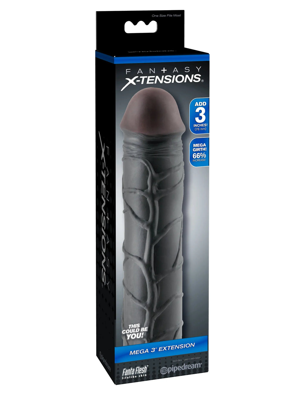Fantasy X-Tension Mega 3-Inch Extension - Black – body-safe materials | Fu'Cha Exotics