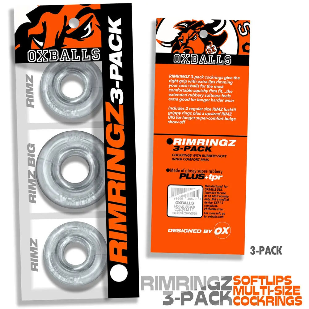 RimringzMulti Size 3 Pack- Clear – body-safe materials | Fu'Cha Exotics