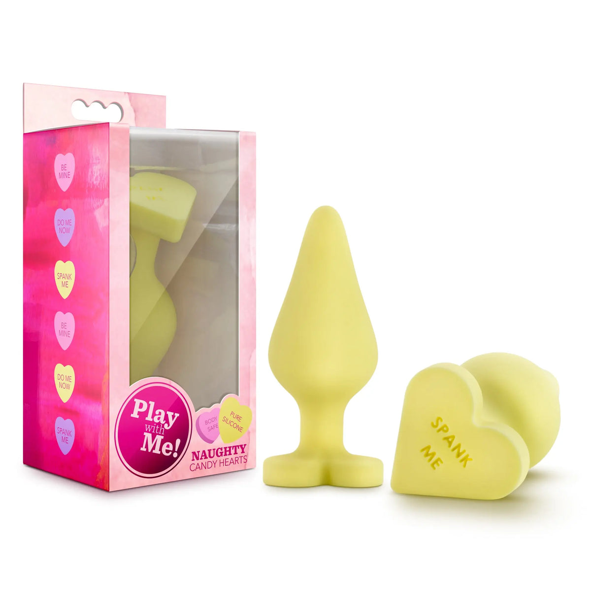 Naughty Candy Heart - Spank Me - Yellow – body-safe materials | Fu'Cha Exotics