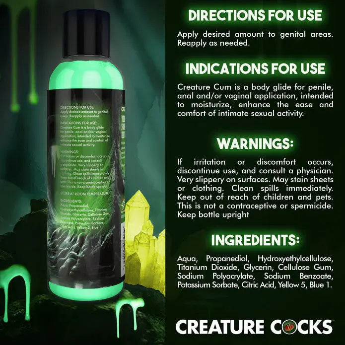 Creature Cum Green Water-Based Lubricant 8oz – body-safe materials | Fu'Cha Exotics