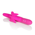 Pink butterfly-shaped handheld toy with wing detail and control buttons