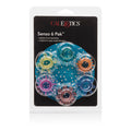 Senso 6 pack of pastel circular sex toy attachments in a blister card