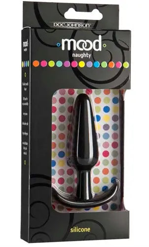 Mood Naughty medium black silicone sex plug with curved shape