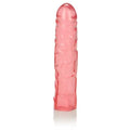 Translucent veined chubby dildo, pink, rounded tip and smooth shaft