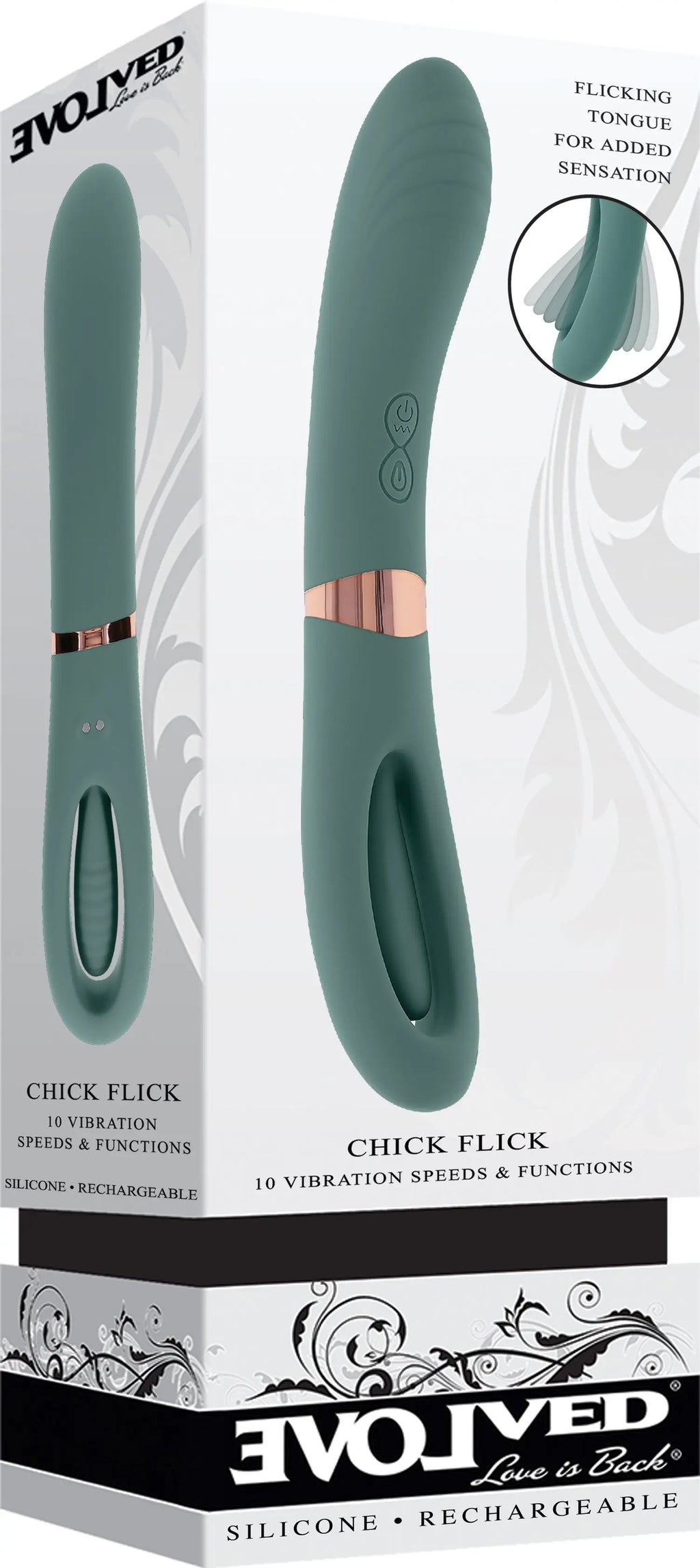 Chick Flick Mint Vibrator – body-safe silicone 10 vibration modes | Fu'Cha Exotics