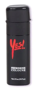 Black pheromone cologne spray bottle, 'Yes!' label, 1.0 oz (29.57 ml)