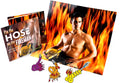 Fireman-themed board game set with firefighter illustration and flame graphics on packaging