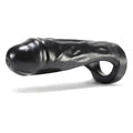 Black silicone dildo with flared base ring