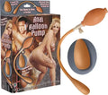 Anal balloon pump sex toy with long handle and peach bulb end