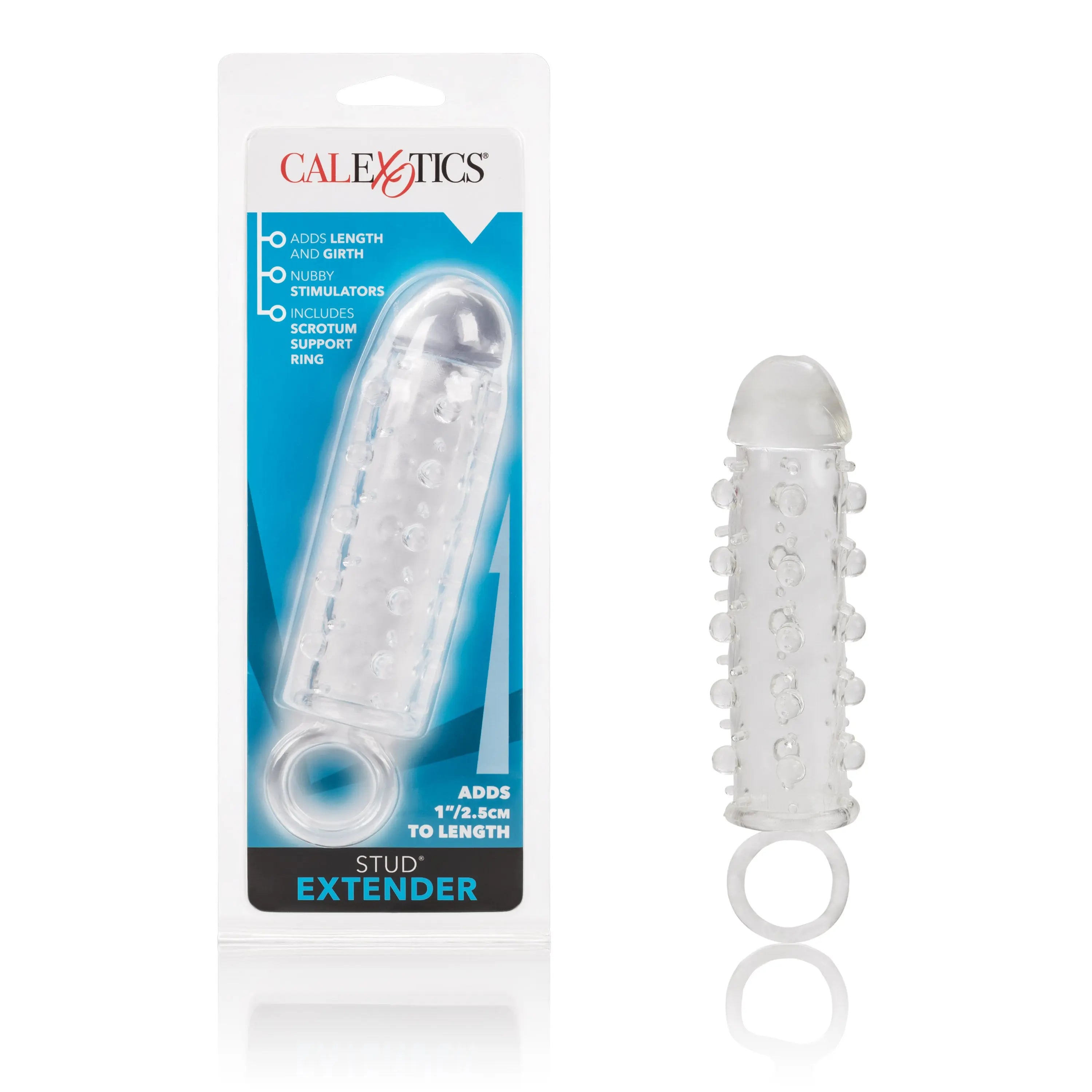 Clear earring stud extender with supporting ring, translucent