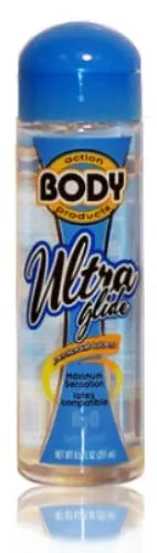 Ultra Glide lubricant bottle, blue, 8.5 oz, Body Glove label.
