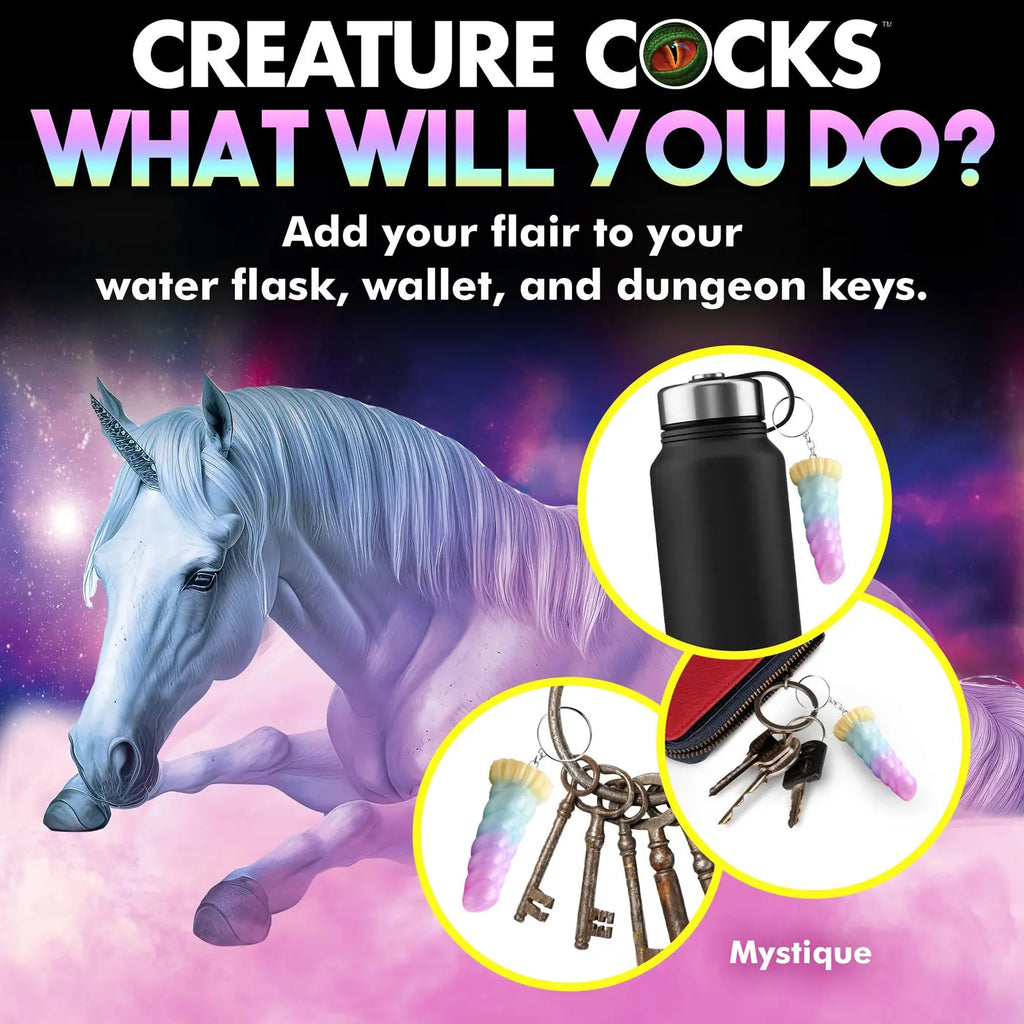 Mystique Unicorn Keychain – body-safe silicone | Fu'Cha Exotics