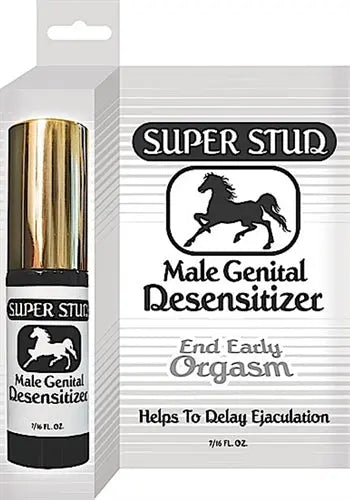 Male genital desensitizer bottle, Super Stud label