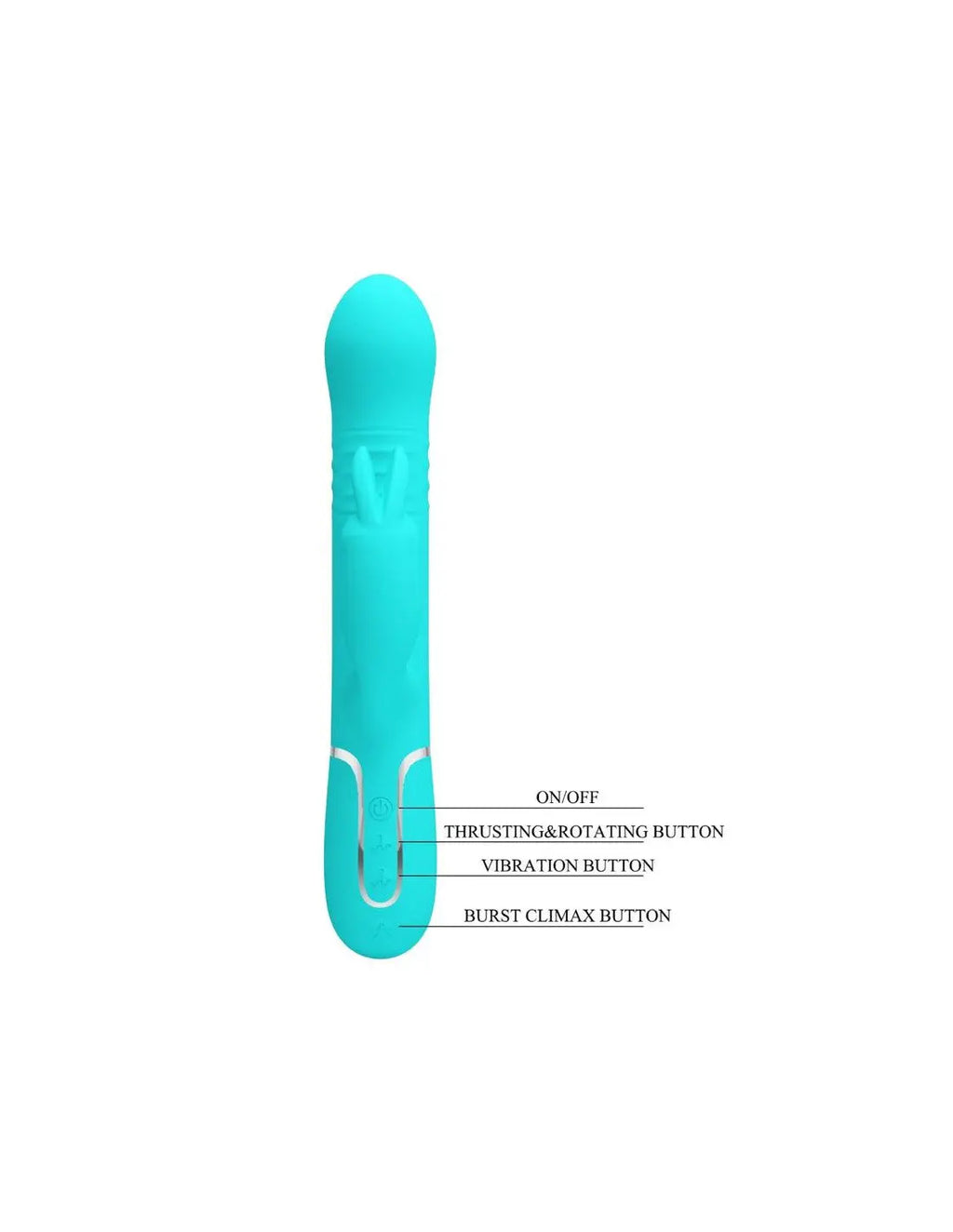 Coale Rabbit Vibrator Pearls - Turquoise – body-safe materials | Fu'Cha Exotics